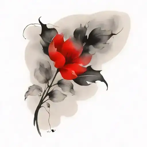Flower Black And Red