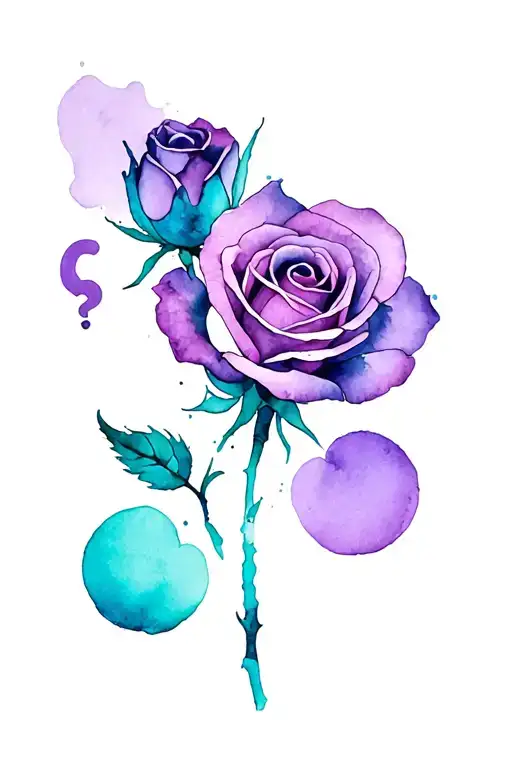 Teal And Purple Rose And Semicolon Incorporated