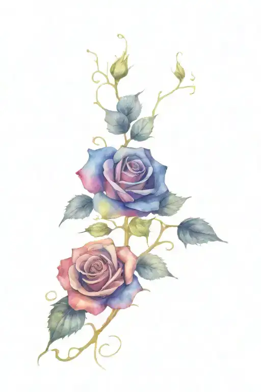 Black Rose Vine Intertwined Within