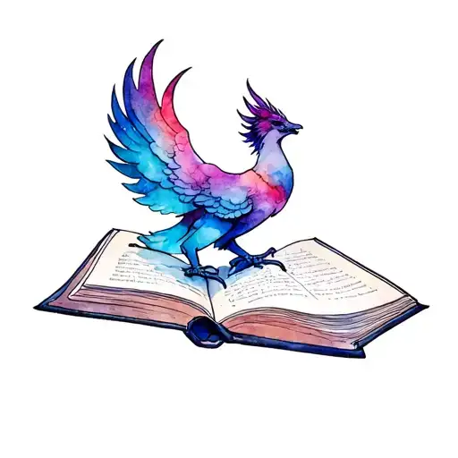 Phoenix Rising From A Book