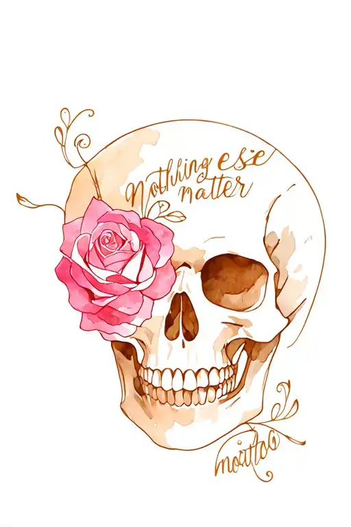 Skull With Roses Intertwined And Words Saying Nothing Else Matter