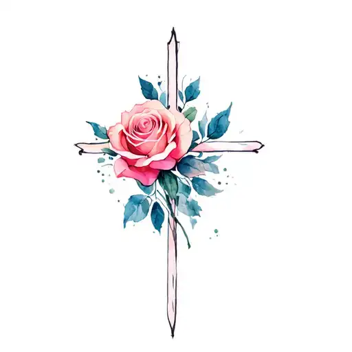 Faith Hope Love Cross With Rose