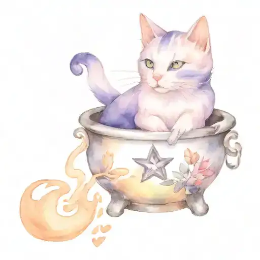 Cat Paw Print Witch's Cauldron