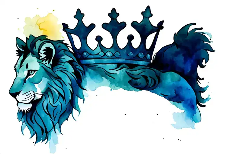 Laying Lion Wearing A Crown