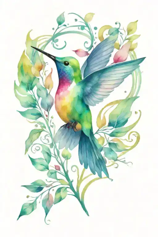 Hummingbird Heart Shape