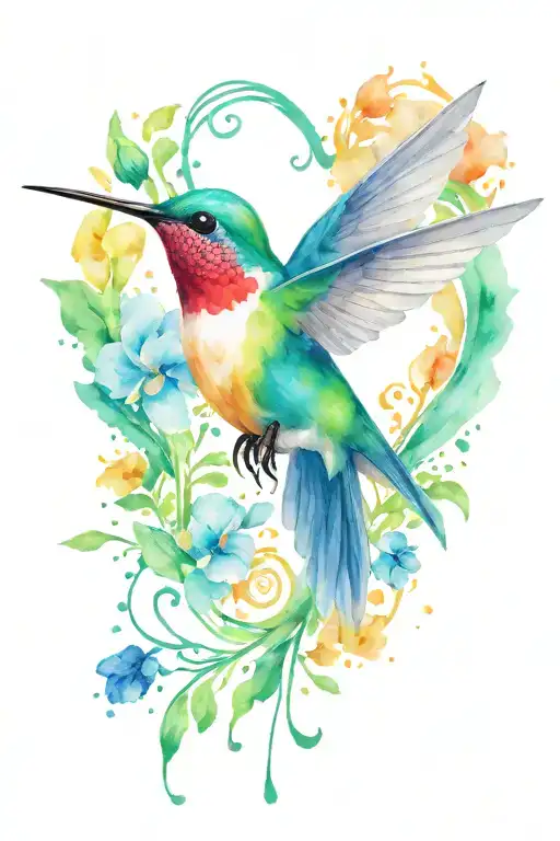 Hummingbird Heart Shape