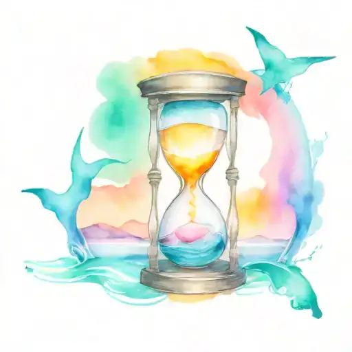 Hourglass With Sun And Ocean