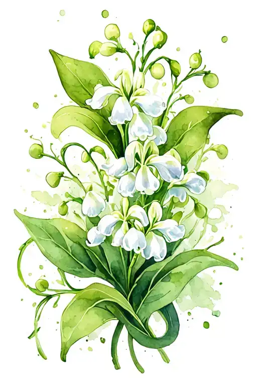 Lilly Of The Valley Flower With Vines Wrapping Around The Arm
