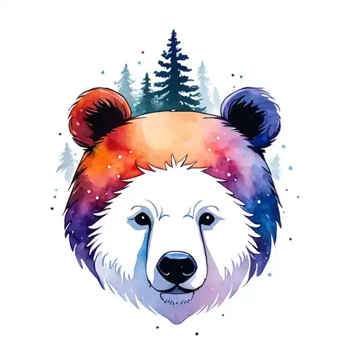 Bear In The Forest Under The Univers