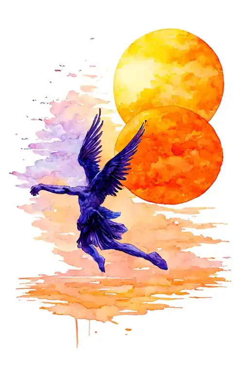 Icarus Falling Backwards From Sun