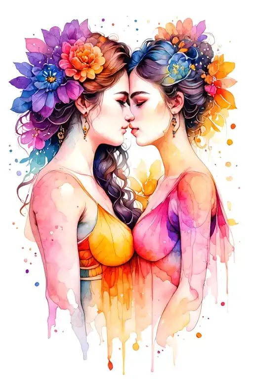 Gemini Sisters Facing Each Other