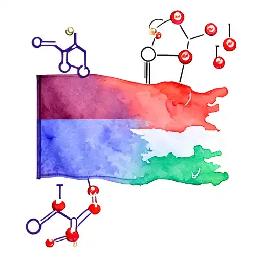 Trans Flag With Testosterone Molecule And Top Surgery Scars