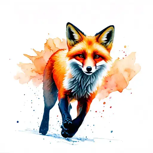 Silhouette Of A Red Fox Running