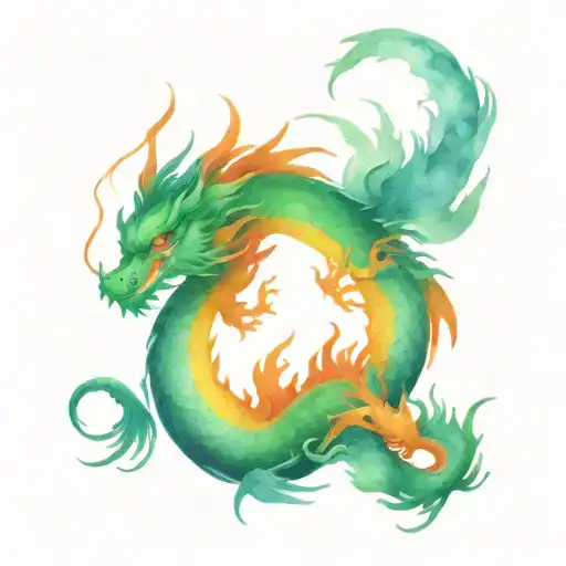 Chinese Dragons Flying