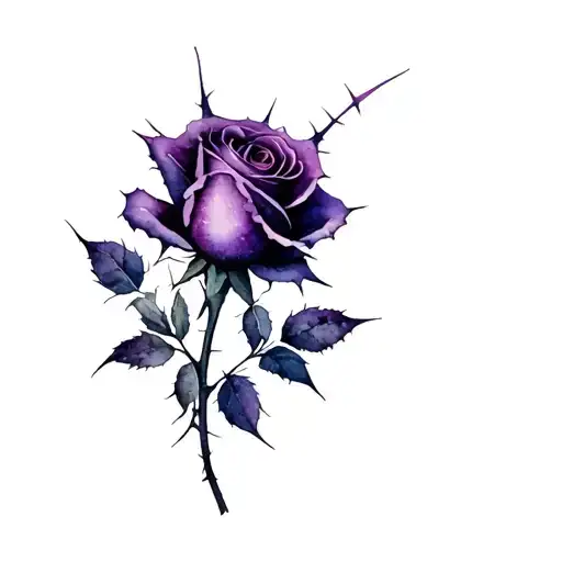 Rose Purple With Thorns Peiceing Skin
