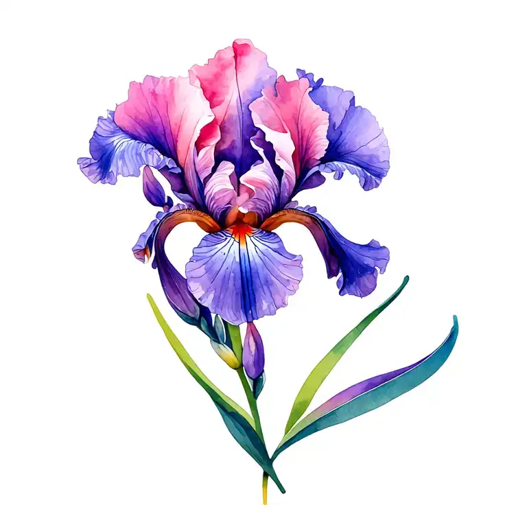 Purple And Pink Iris