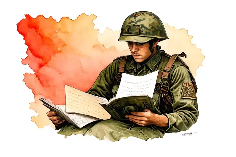 Soldier Reading A Letter