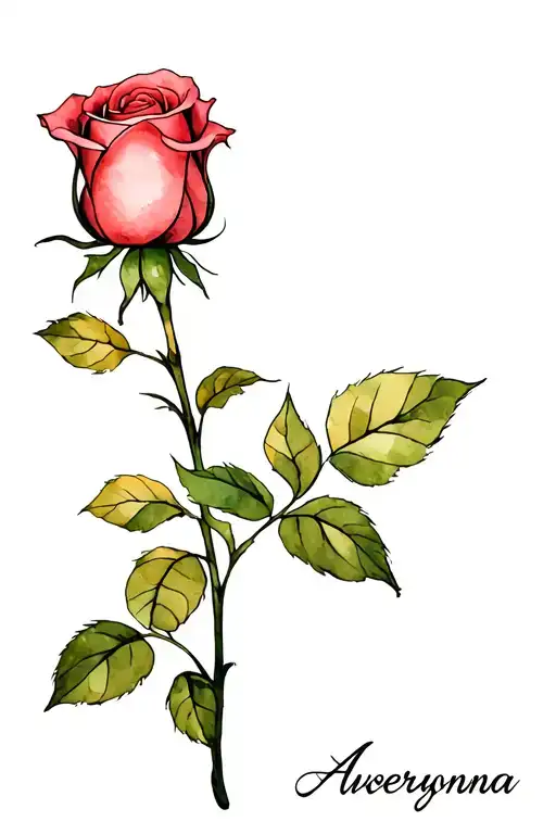 Rose With The Stem Being My Name Averyonna