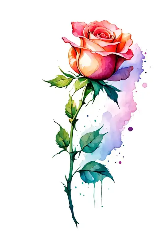 Rose With The Stem Fading Into Averyonna