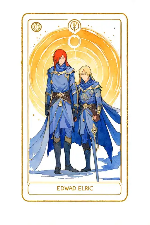 Fullmetal Alchemist Tarot Card Featuring Edward Elric And Alphonse Elric