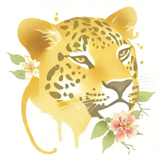 Leopard Print And Honeysuckle Flowers