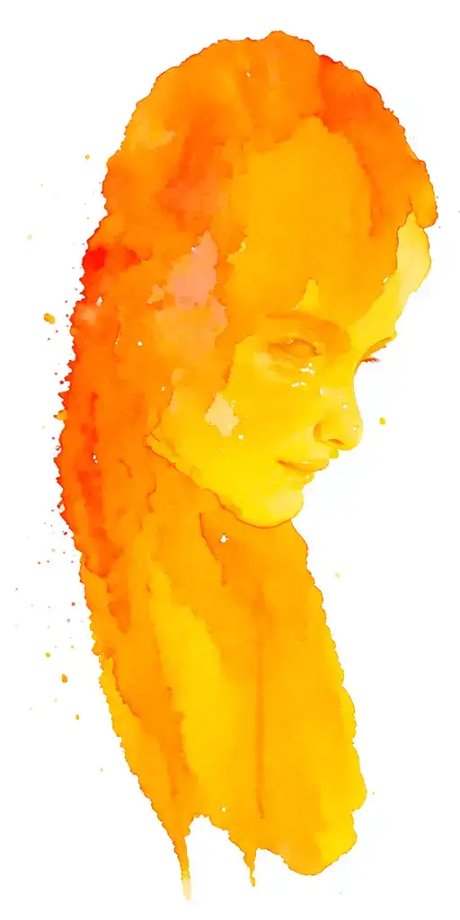 Watercolor Tattoo With Lines Going All