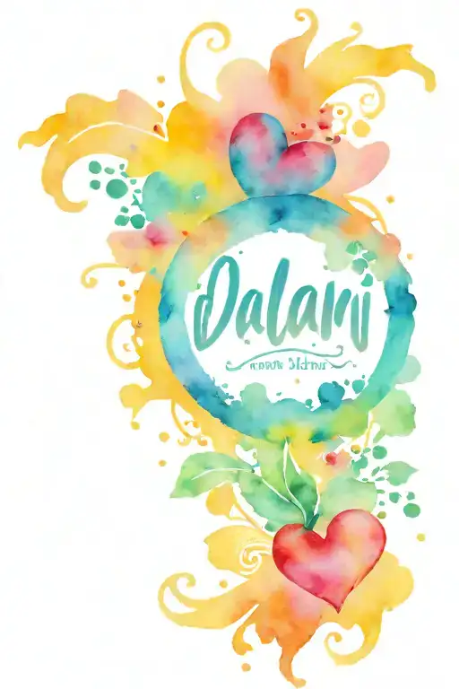 Name Tat That Says Dalani With Hearts Around It