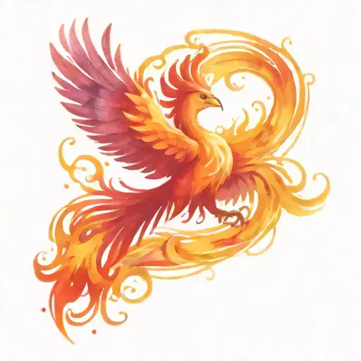 Phoenix Bird Rising From A Spark