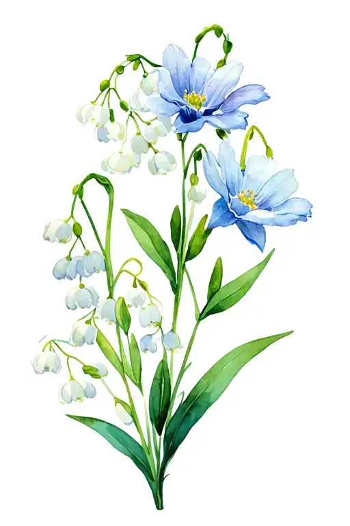 Lily Of The Valley Larkspur Cosmos 3 Narcisus Flower Bouquet