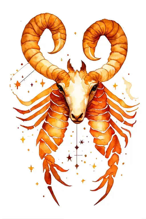 Starry Night With Aries And Scorpio Constellation