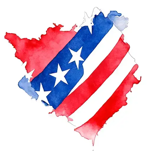 Puerto Rican And American Flag