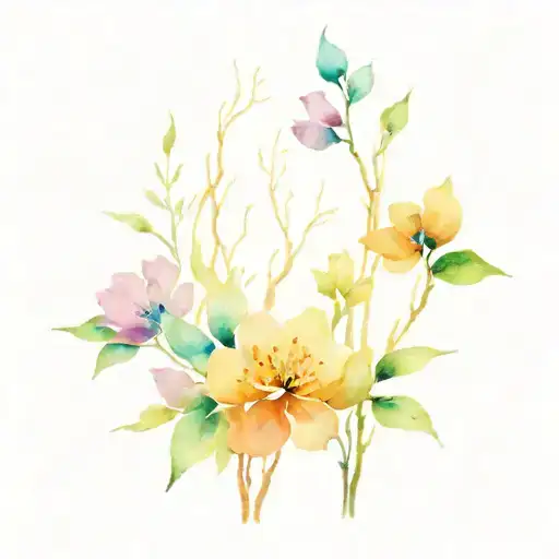 Trees Flowers Intertwined