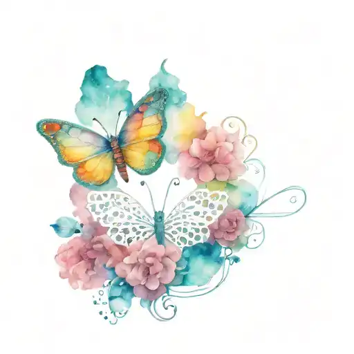 Crochet Butterfly With Brain Outline