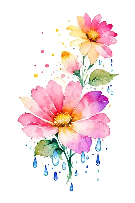 Flower Surrounded My Rain