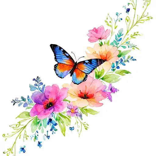 Corps Bride Flowers And Butterflies