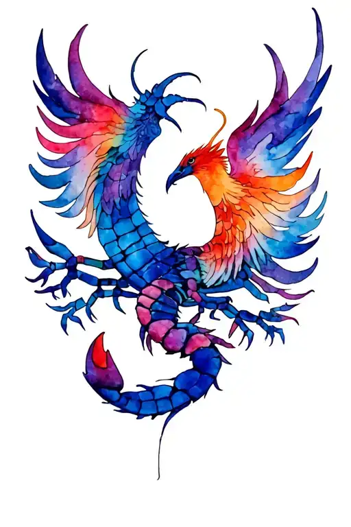 Phoenix And Scorpion Intertwined