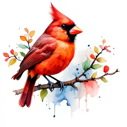 Cardinal Perched