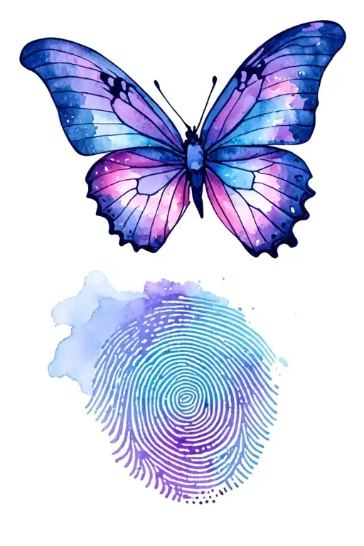 Butterfly With Thumb Print