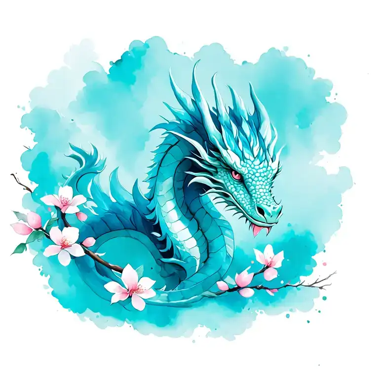 Dragon With Cherry Blossoms