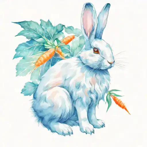 Fluffy Rabbit With Carrot