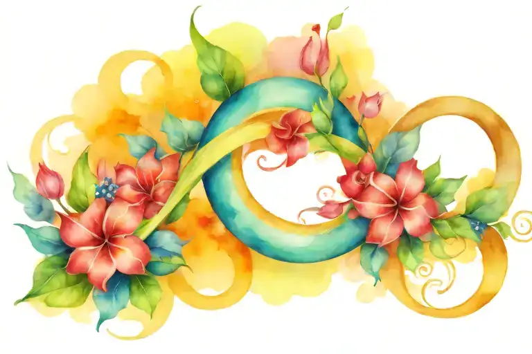 Infinity Symbol Formed With Flowers Intertwined