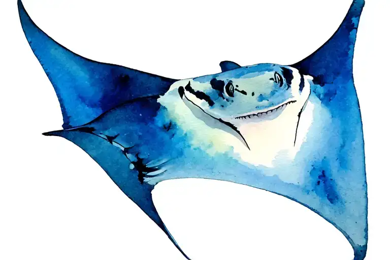 Manta Ray Gracefully Swimming