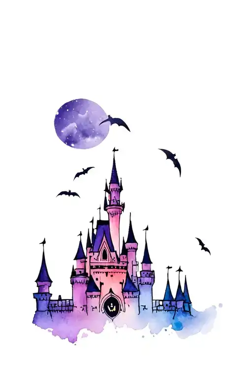 Disney Castle Spooky Halloween Themed