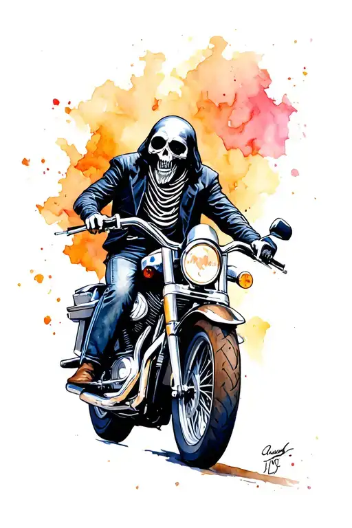 Reaper Riding A Harley