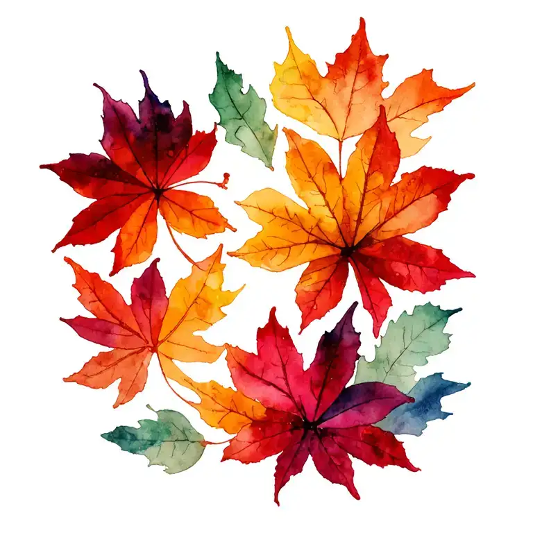 Fall Leaves And Flowers And Colors