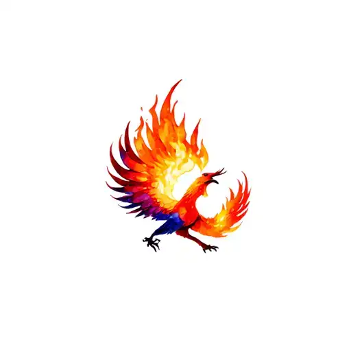 Phoenix Rising From Flames