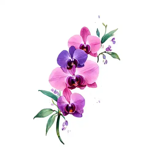 Purple And Pink Orchids