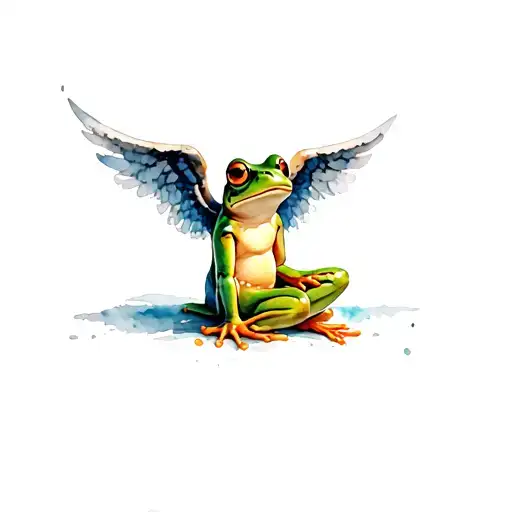 Frog Angel Sitting