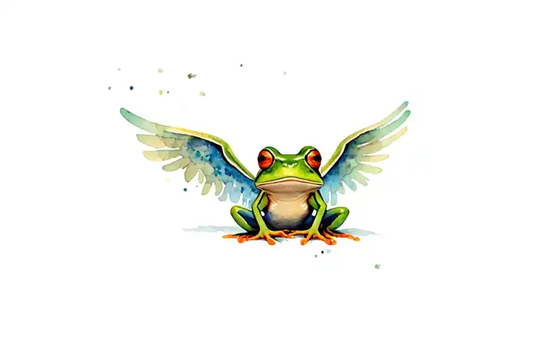 Frog Angel Sitting Sad