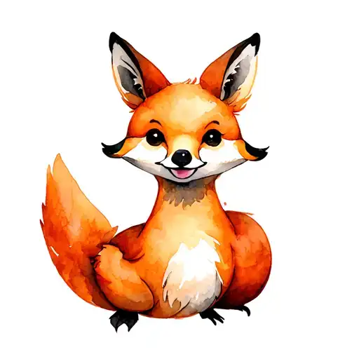 Duck And Fox Playing Together